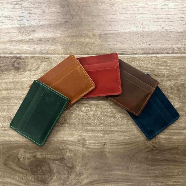 Minimalist Leather Wallet, Mens Wallet, Personalized Slim Front Pocket Wallet, Mens Card holder, Distressed Leather Cardholder, Perfect Gift