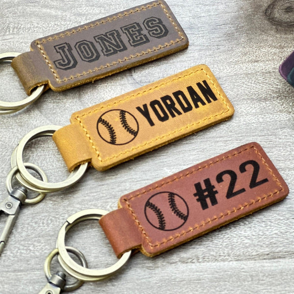 Softball Bag Tag – Personalized Leather Name Tag for Teams