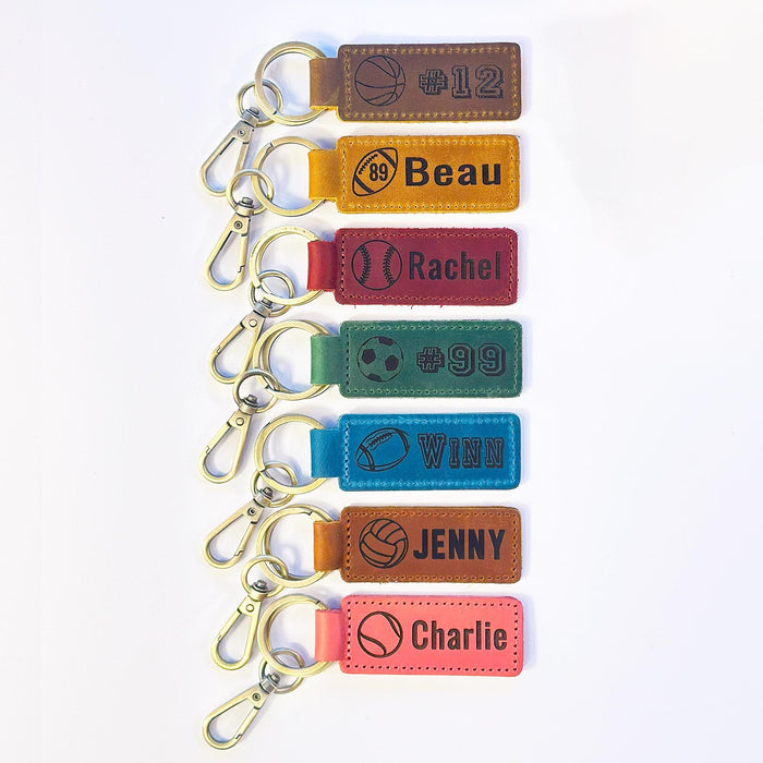 Tennis Bag Tag – Personalized Leather Keychain & Name Tag