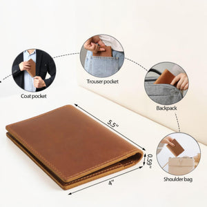 Personalized Genuine Leather Passport Holder – Engraved RFID Travel Cover