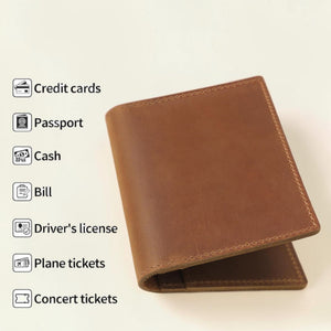 Personalized Genuine Leather Passport Holder – Engraved RFID Travel Cover