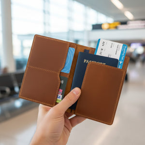 Personalized Genuine Leather Passport Holder – Engraved RFID Travel Cover