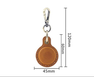 Genuine Leather AirTag Keychain – Full-Grain Air Tag Holder Case