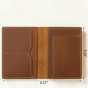 Personalized Genuine Leather Passport Holder – Engraved RFID Travel Cover