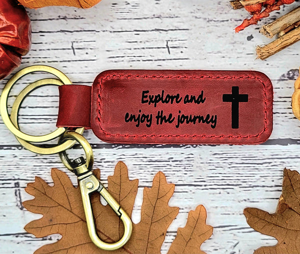 Personalised key fob, unique leather keychain for holding keys, thoughtful gift for her and him for birthdays or anniversaries