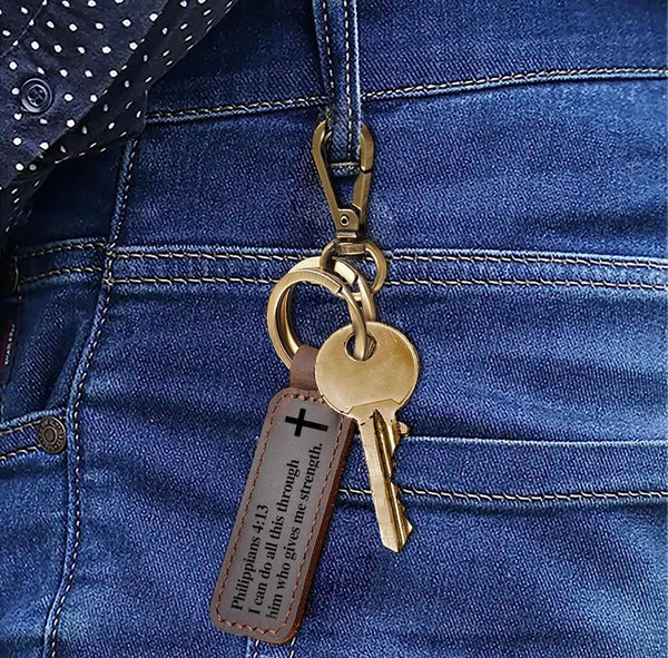 Custom Keychain, Custom Name Keychain, Leather Keychain, Personalized Keychain, Custom Key Ring, Key Chain for Men ,Gift for Him