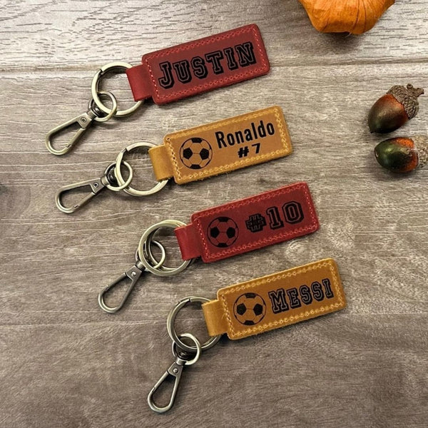 Lacrosse Personalized Keychain / Keyring / Bag Tag / Name Tag - Genuine Leather Gifts