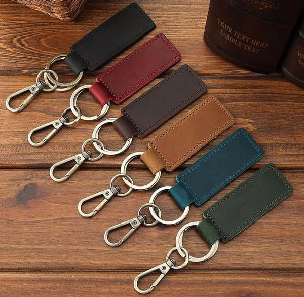 Personalized Leather Keychain For Women, Custom Key Fob For Her, Leather Wristlet Keychain Personal Birthday & Bridesmaid Gift • "Loop"