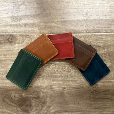 Personalized Slim Leather Wallet – Front Pocket Cardholder, Monogrammed Bifold