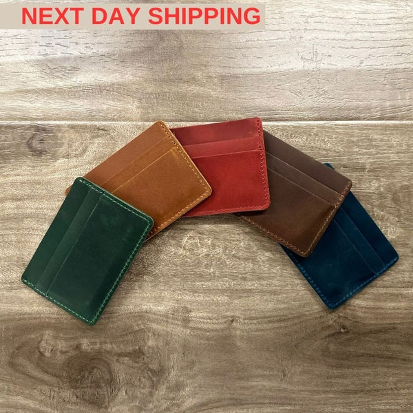 Slim Leather Wallet, DATE NIGHT, Personalized Bifold Wallet, Handmade Wallet for Men, Mens birthday gift, Monogram Mens wallet