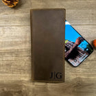 LONG WALLET, MAN Long Leather Wallet, Personalized Long Bifold Wallet, Tall Wallet, Christmas Gift for Him, Full Grain Leather Wallet