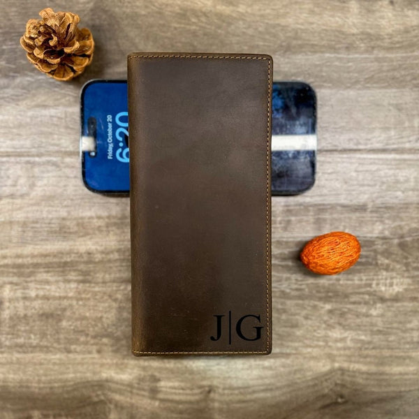 Personalized Leather RFID Wallet, Engraved Genuine Leather Custom Wallet, Anniversary Gift For Him, Husband, Boyfriend, Men, Father, Dad