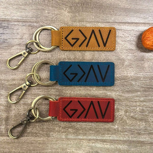Personalized Leather Cross Key Fob • Bible Verse Keepsake • Religious Christian Accessory for Church Congregation or Father’s Day