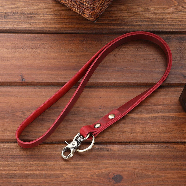 Personalized Leather Lanyard: Bulk Employee Gifts, 18" Length