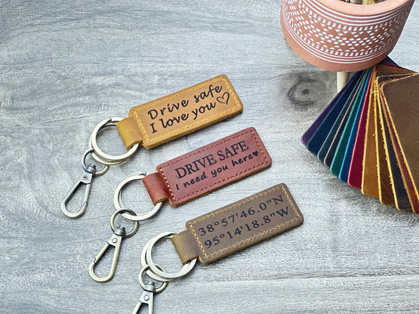 Custom Keychain, Custom Name Keychain, Leather Keychain, Personalized Keychain, Custom Key Ring, Key Chain for Men ,Gift for Him