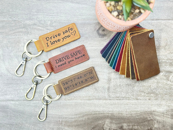 Custom Keychain, Custom Name Keychain, Leather Keychain, Personalized Keychain, Custom Key Ring, Key Chain for Men ,Gift for Him