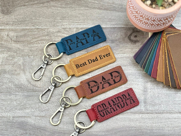 Personalized Leather keychain• Engraved Initial Accessory • Handmade Minimalist Key Holder • Fast Shipping Anniversary Keepsake Key Fob