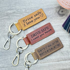 Personalized Leather Keychain | Snap Closure with Keyring and Swivel Clip | Car Key Fob Customized Initials/Name | Labor Day | Driver Gift