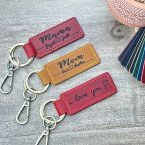 Personalized Leather Keychain | Snap Closure with Keyring and Swivel Clip | Car Key Fob Customized Initials/Name | Labor Day | Driver Gift