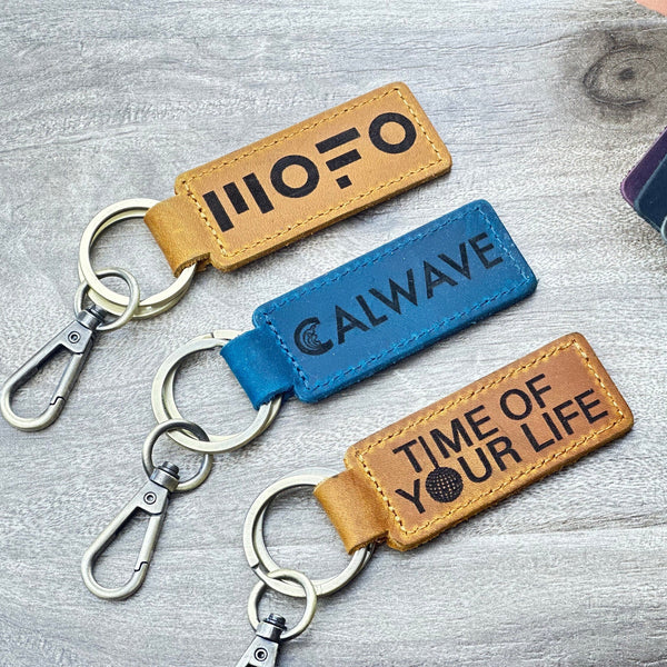 Custom Logo Leather Keychain - Personalized Business Branding Keychains - Unique Gift - Custom Your Logo Here Business Logo Key Fob