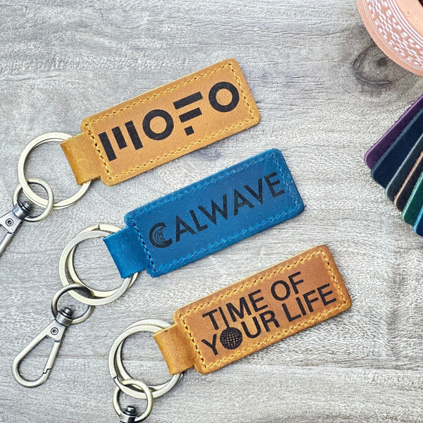 Custom Logo Leather Keychain - Personalized Business Branding Keychains - Unique Gift - Custom Your Logo Here Business Logo Key Fob