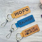 Custom Text or Logo Keychain, Leather Keychain, Funny Hotel Gift, Custom Tag, Name Party Birthday, Bulk Personalized Key Fob