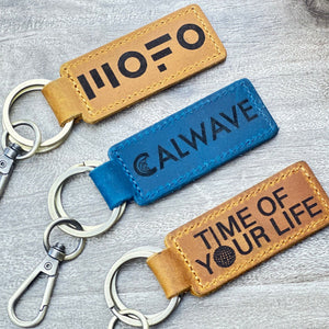 Custom Text or Logo Keychain, Leather Keychain, Funny Hotel Gift, Custom Tag, Name Party Birthday, Bulk Personalized Key Fob