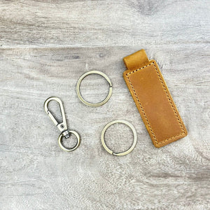 Custom engraved leather memorial keychain, sympathy keepsake in memory of a loved one