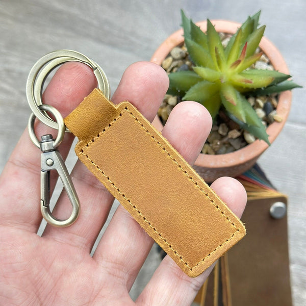 GIFT UNDER 20, Personalized Leather KEYFOB, 3rd anniversary, House Warming Gift, Loop key fob, Monogram key chain, Birthday Gift