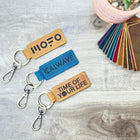 Custom Text or Logo Keychain, Leather Keychain, Funny Hotel Gift, Custom Tag, Name Party Birthday, Bulk Personalized Key Fob