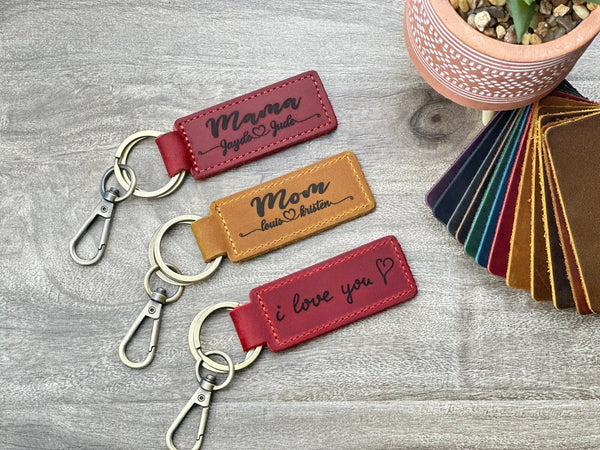 Personalized Leather keychain• Engraved Initial Accessory • Handmade Minimalist Key Holder • Fast Shipping Anniversary Keepsake Key Fob