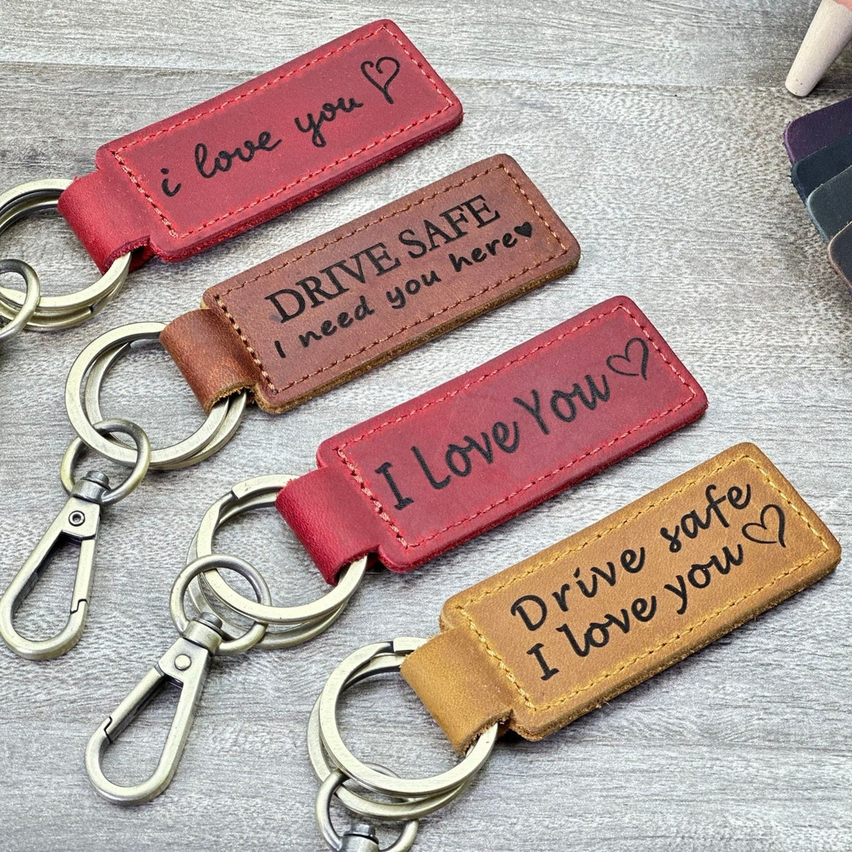 Personalized Coordinate Leather Keychain, Custom Latitude Longitude Engraved Key Fob, Anniversary Birthday Location Gift for Him