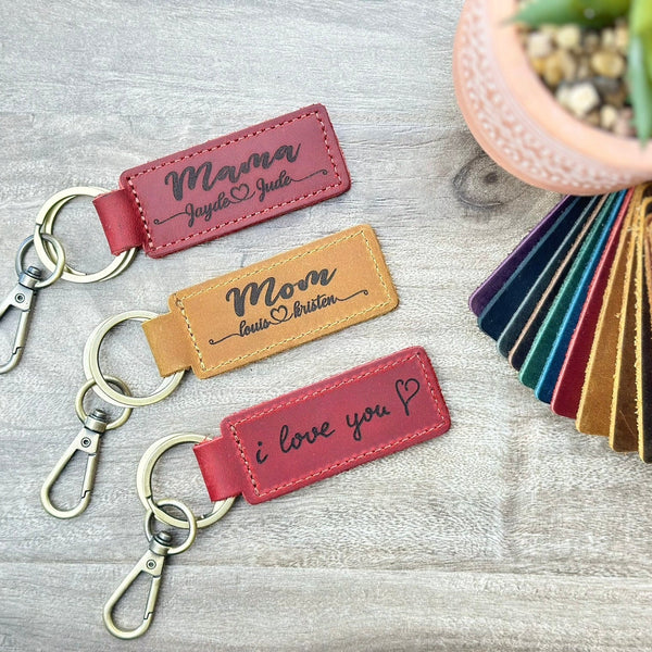 Personalized Coordinate Leather Keychain, Custom Latitude Longitude Engraved Key Fob, Anniversary Birthday Location Gift for Him