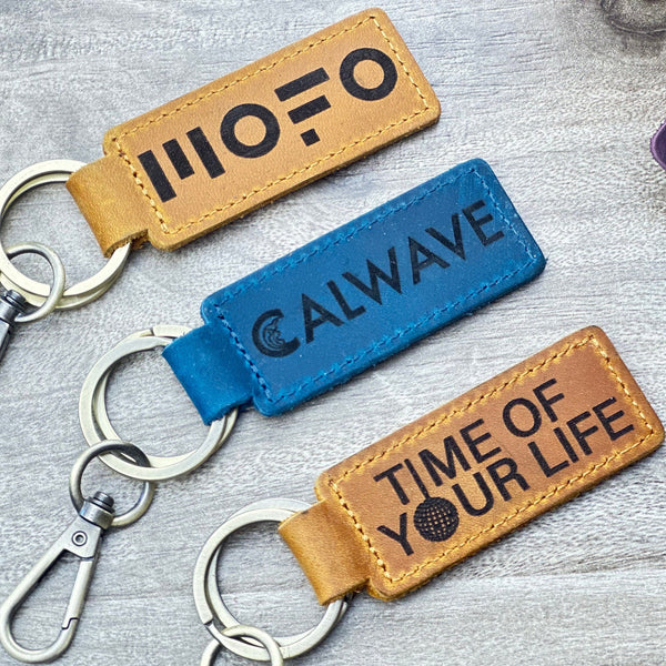 Custom Logo Leather Keychain - Personalized Business Branding Keychains - Unique Gift - Custom Your Logo Here Business Logo Key Fob