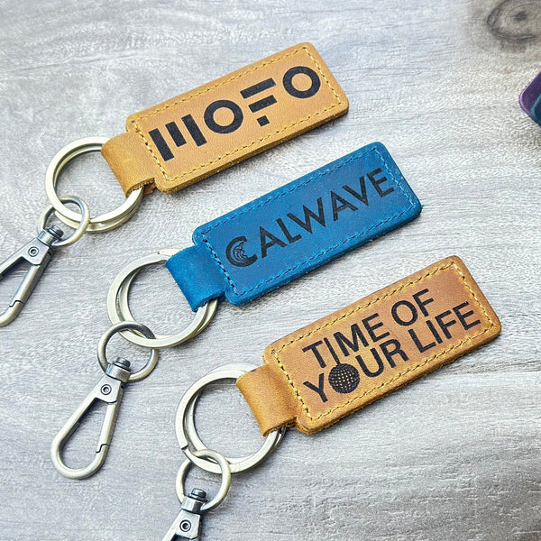 Custom Logo Leather Keychain - Personalized Business Branding Keychains - Unique Gift - Custom Your Logo Here Business Logo Key Fob