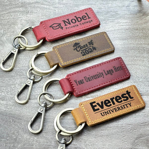 Bulk graduation leather keychains engraved Class of 2026, gift for students