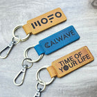 Custom Text or Logo Keychain, Leather Keychain, Funny Hotel Gift, Custom Tag, Name Party Birthday, Bulk Personalized Key Fob