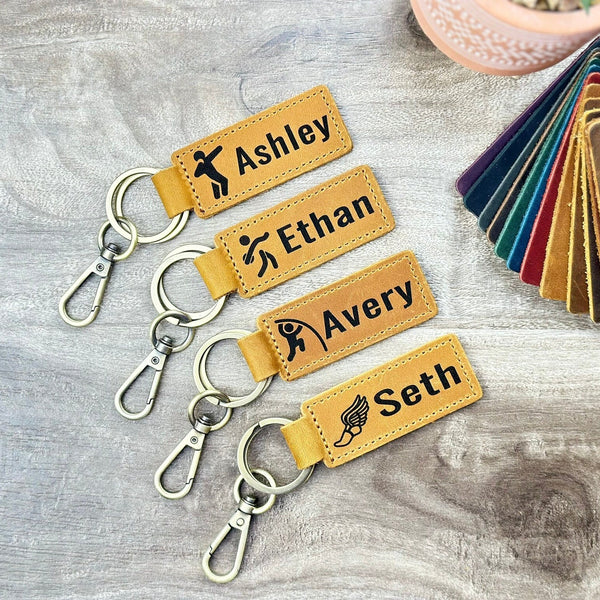 SOCCER KEYCHAIN, LEATHER Team Gifts, Senior Night Gift Keychain, Personalized Soccer Keychain,End of Season Keychain,Soccer Banquet Keychain