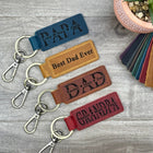 Personalized Engraved Leather Key Fob • Handmade Minimalist Keepsake for Parents, Husband, Boyfriend or Grandparent Appreciation Gifts
