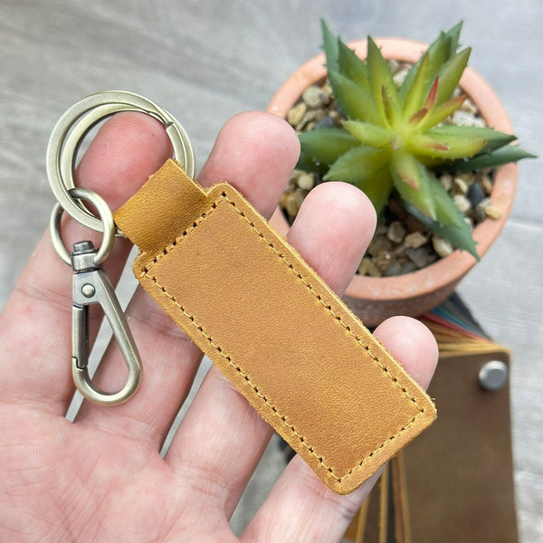 Personalized Leather Keychain, Custom Name Tag, Backpack Keyring, Birthday Gift for Him/Her, Men's & Women's Unique Gifts