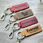 Personalized College Keychain, Custom University Logo Leather Key Fob, Graduation Gift for Him, Alumni School Team Gift