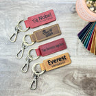 Personalized College Keychain, Custom University Logo Leather Key Fob, Graduation Gift for Him, Alumni School Team Gift