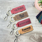 Personalized College Keychain, Custom University Logo Leather Key Fob, Graduation Gift for Him, Alumni School Team Gift