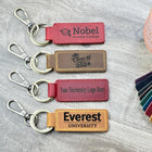Personalized College Keychain, Custom University Logo Leather Key Fob, Graduation Gift for Him, Alumni School Team Gift
