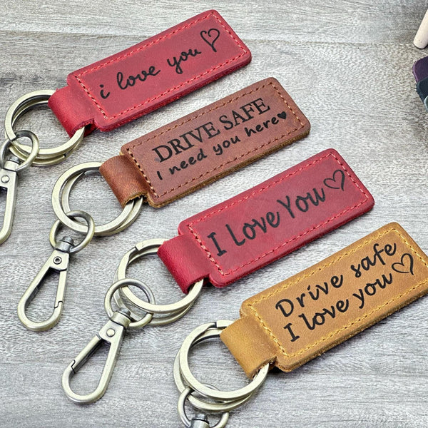 Personalized Leather Coordinate Keychain, Custom Latitude Longitude Engraved Key Fob, Anniversary Birthday Location Gift