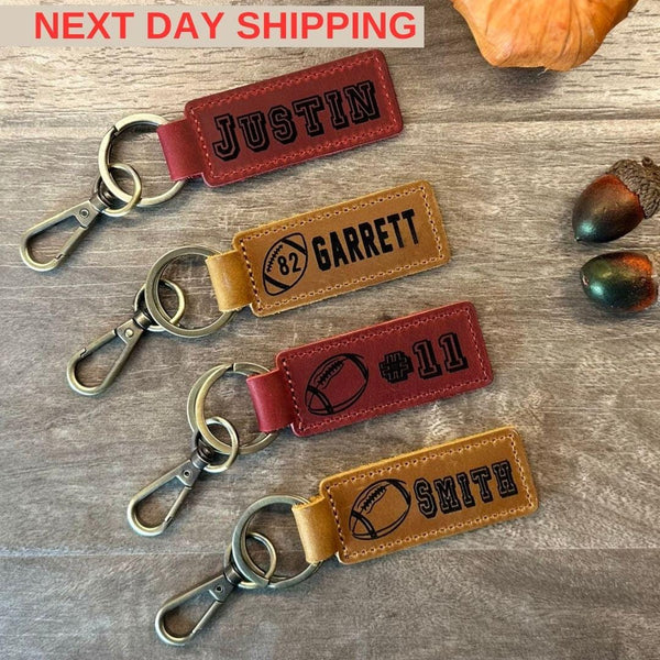 SOCCER KEYCHAIN, LEATHER Team Gifts, Senior Night Gift Keychain, Personalized Soccer Keychain,End of Season Keychain,Soccer Banquet Keychain