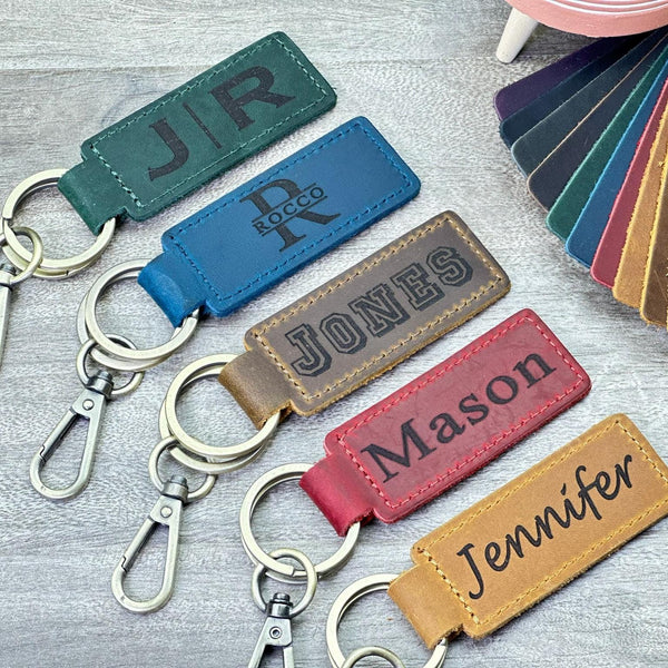 Personalized Leather Wristlet Keychain – Western Cowgirl Key Fob