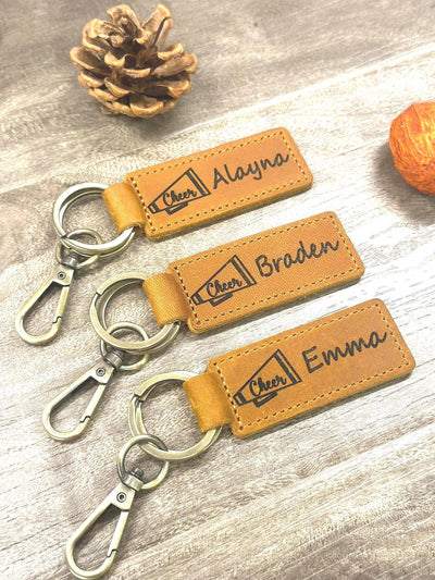 Cheerleading Bag Tag – Personalized Leather Name Tag for Cheer
