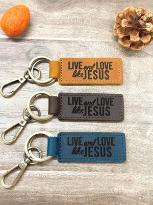 God is Greater than the Highs and the Lows engraved leather keychain, Christian faith gift