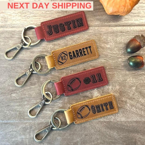 Football Keychain, Football Team Gifts, Football Senior Night Gifts, Personalized Football Gifts, Key Ring, End of Season, Football Banquet